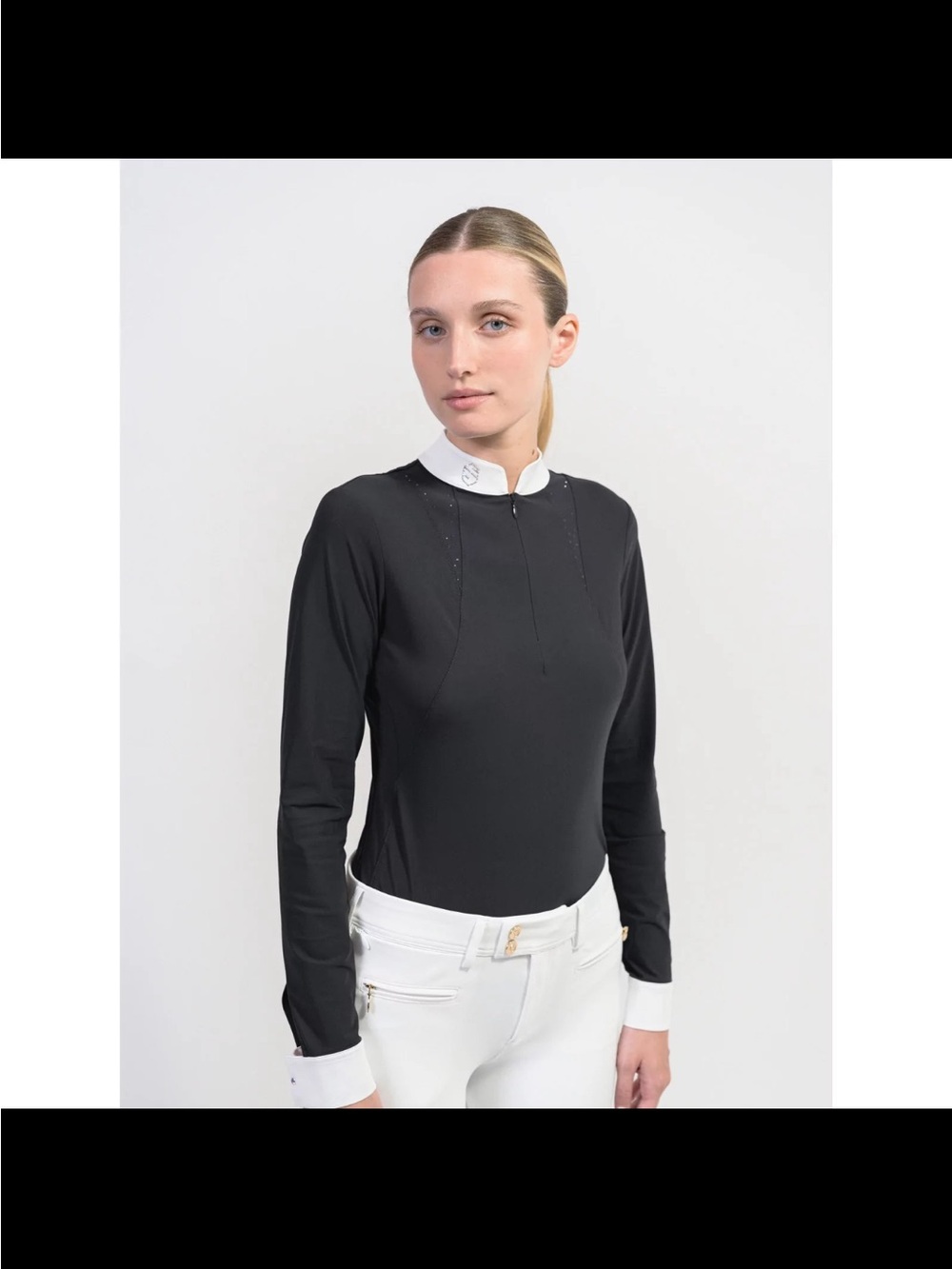 NWOT Samshield Cassandra Crystal Black Show Shirt Size L